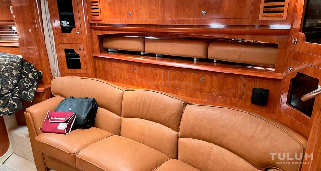 Relaxing Lounge Area Inside the 37-Ft Four Winns Yacht