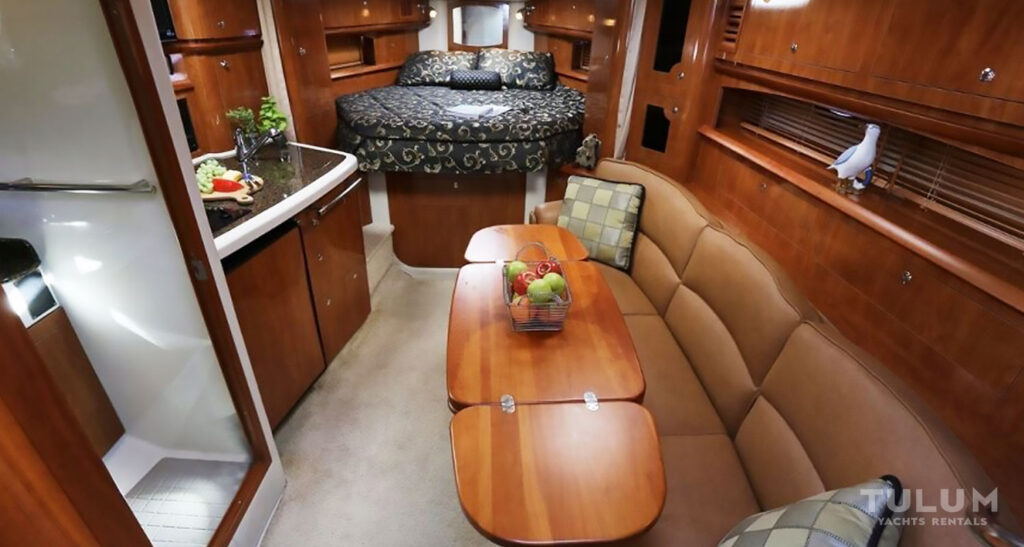 Sophisticated Lounge Area in 37-Ft Four Winns Yacht